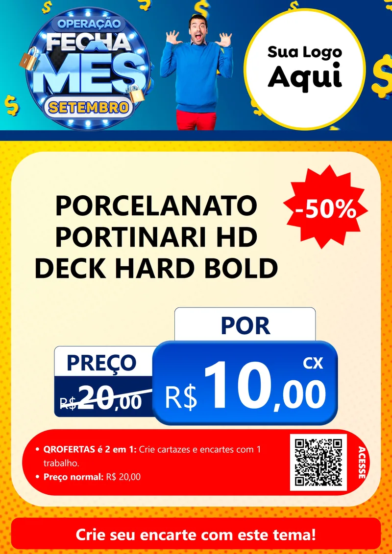 Modelo de Cartaz para Cartaz A4 Vertical com o tema Operação Fecha Mês Setembro para Pisos e revestimentos