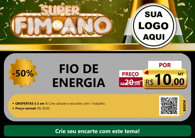 Modelo de Cartaz para Cartaz A4 Horizontal com o tema Super Fim de Ano para Materiais Elétricos