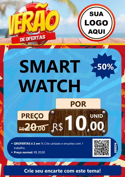 Modelo de Cartaz para Cartaz A4 Vertical com o tema Verão de Ofertas para Informática