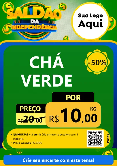 Modelo de Cartaz para Cartaz A4 Vertical com o tema Saldão da Indepêndencia para Produtos Naturais