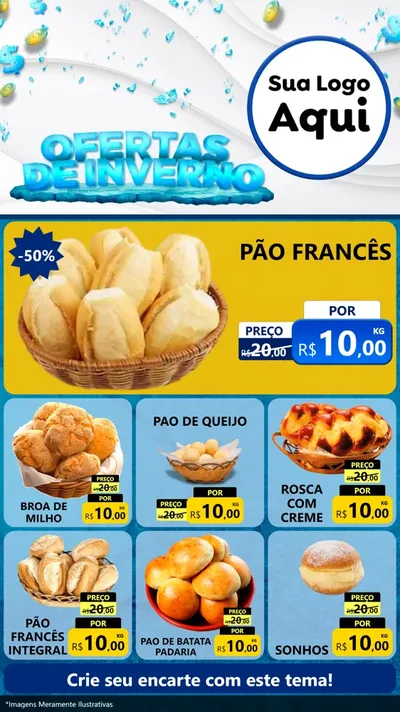 Modelo de Rede Social para Stories com o tema Ofertas de Inverno para Padaria