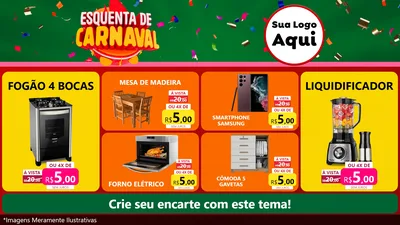 Modelo de TV para TV Horizontal com o tema Esquenta de Carnaval para Móveis e Eletro