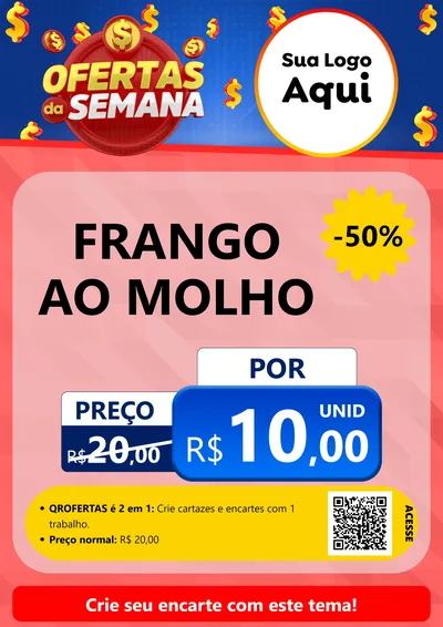 Modelo de Cartaz para Cartaz A4 Vertical com o tema Ofertas Da Semana para Restaurante