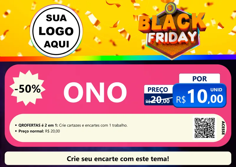 Modelo de Cartaz para Cartaz A4 Horizontal com o tema Black Friday para Óticas