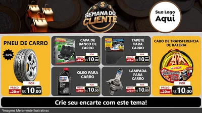 Modelo de TV para TV Horizontal com o tema Semana do Cliente para Auto peças