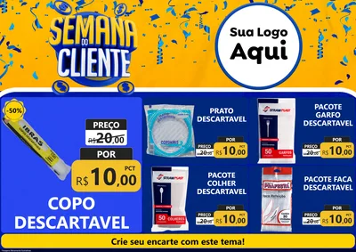 Modelo de Encarte para Encarte A4 Horizontal com o tema Semana do Cliente para Embalagens