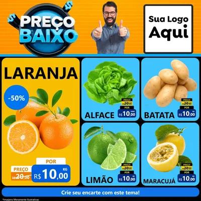 Modelo de Rede Social para Feed Facebook com o tema Preço Baixo para Hortifrúti