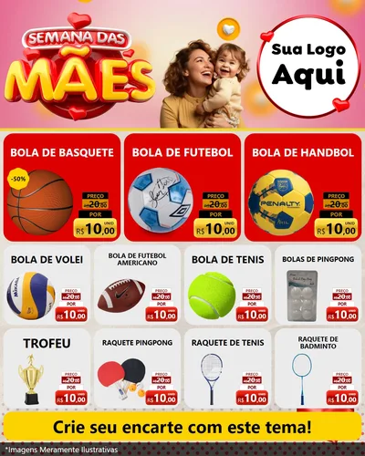 Modelo de Rede Social para Feed Instagram com o tema Semana das Mães para Artigos Esportivos