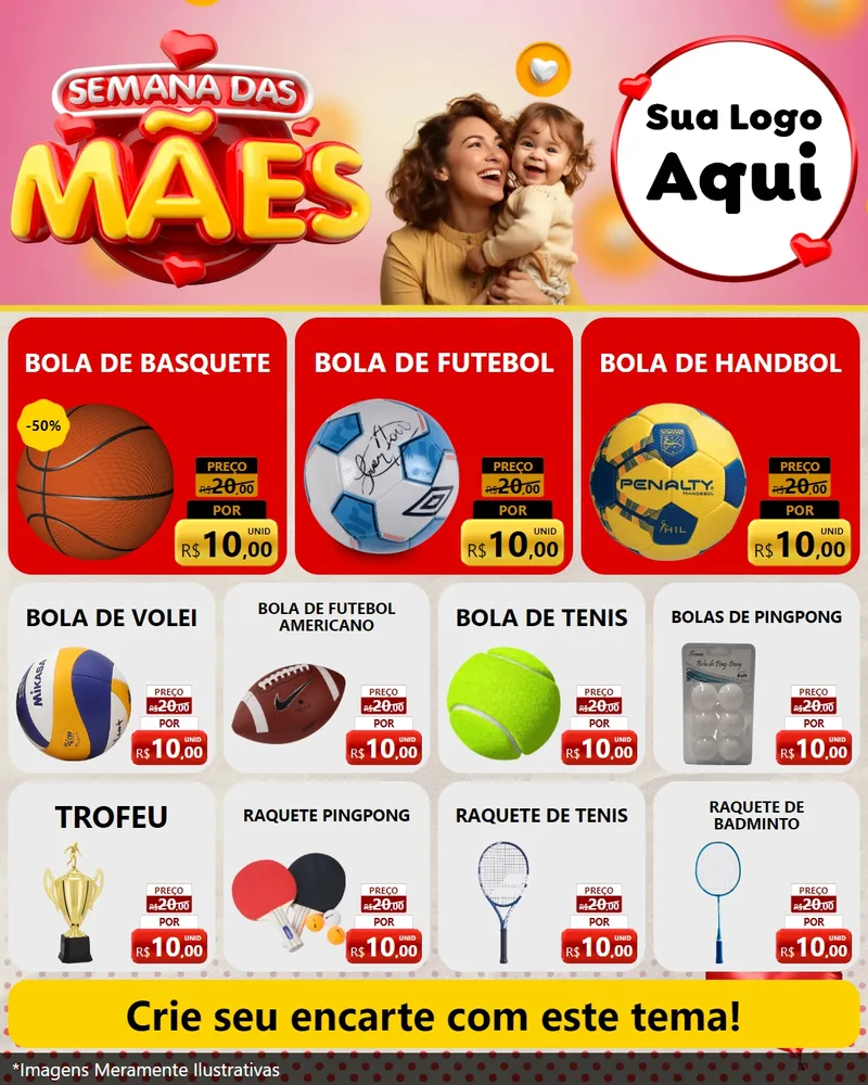 Modelo de Rede Social para Feed Instagram com o tema Semana das Mães para Artigos Esportivos