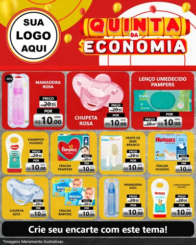 Modelo de Rede Social para Feed Instagram com o tema Quinta da Economia para Bebês