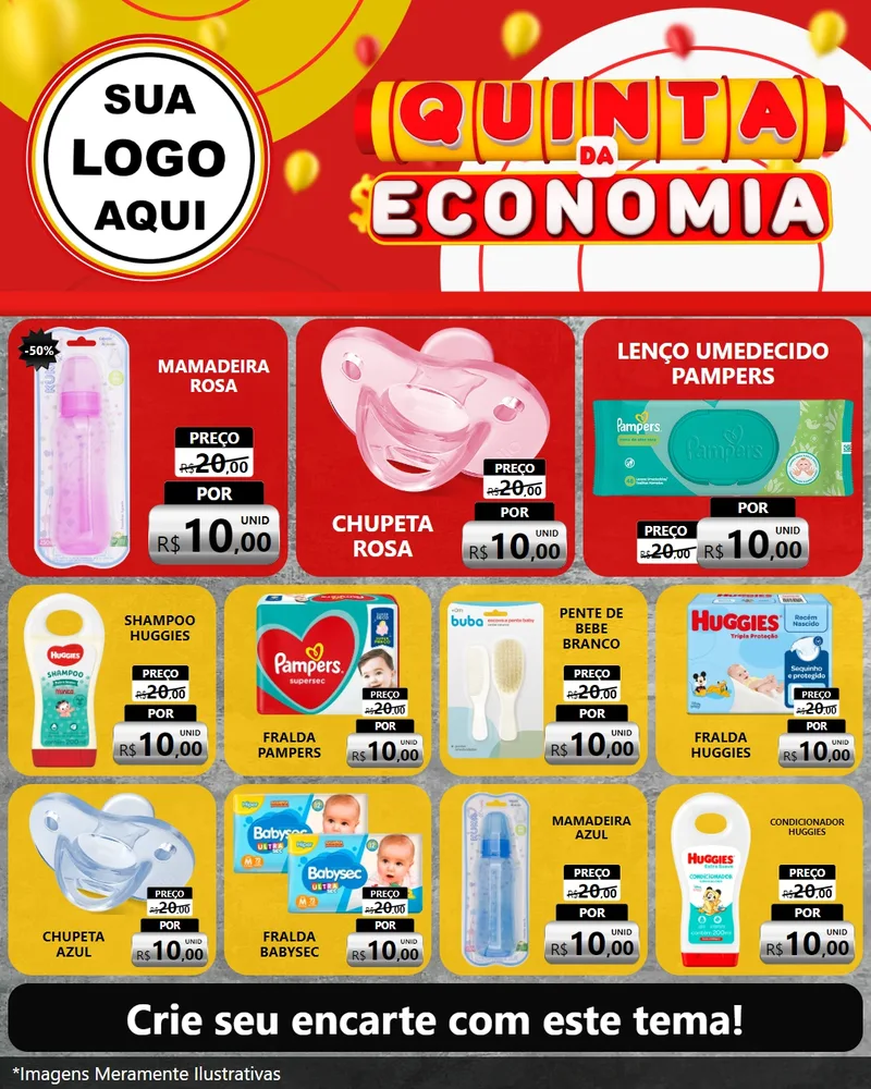 Modelo de Rede Social para Feed Instagram com o tema Quinta da Economia para Bebês