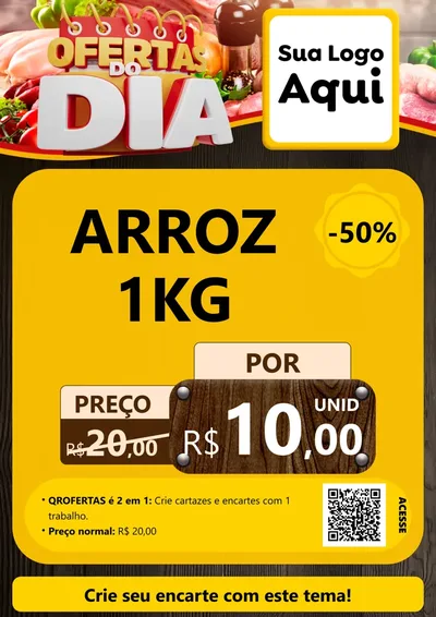 Modelo de Cartaz para Cartaz A4 Vertical com o tema Ofertas do Dia para Supermercado