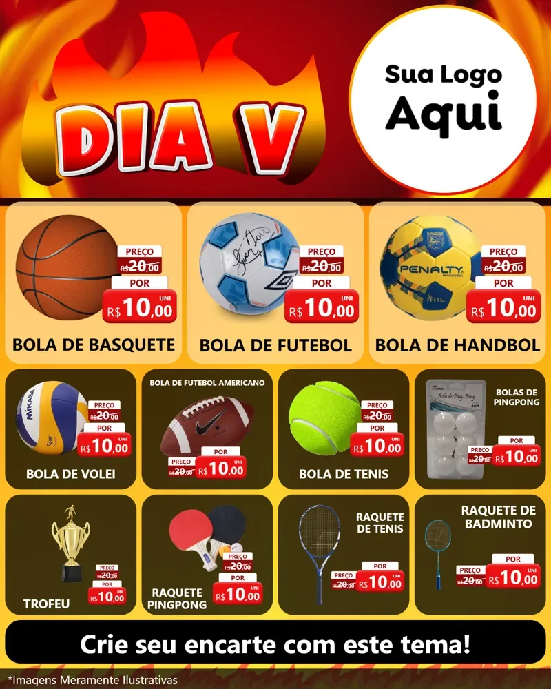 Modelo de Rede Social para Feed Instagram com o tema Dia V para Artigos Esportivos