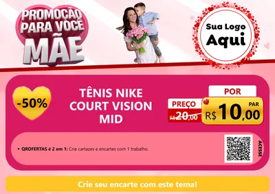 Modelo de Cartaz para Cartaz A4 Horizontal com o tema Promoção Para Você Mãe para Calçados