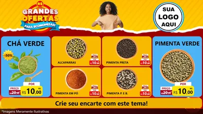 Modelo de TV para TV Horizontal com o tema Grandes Ofertas Para Economizar! para Produtos Naturais