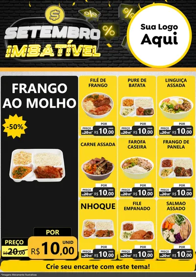 Modelo de Encarte para Encarte A4 Vertical com o tema Setembro Imbatível para Restaurante