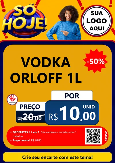 Modelo de Cartaz para Cartaz A4 Vertical com o tema Só Hoje! para Distribuidora de bebidas
