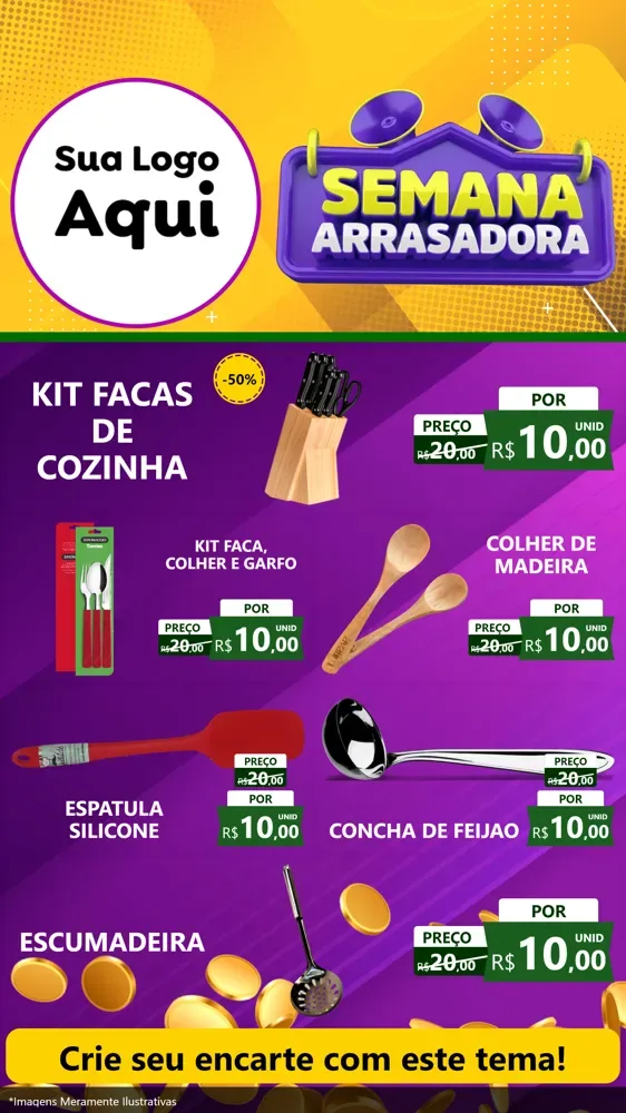 Modelo de TV para TV Vertical com o tema Semana Arrasadora para Utilidades Domésticas