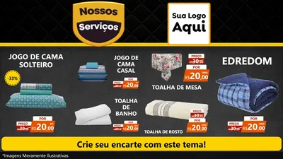 Modelo de TV para TV Horizontal com o tema Nossos Serviços para Cama, Mesa e Banho
