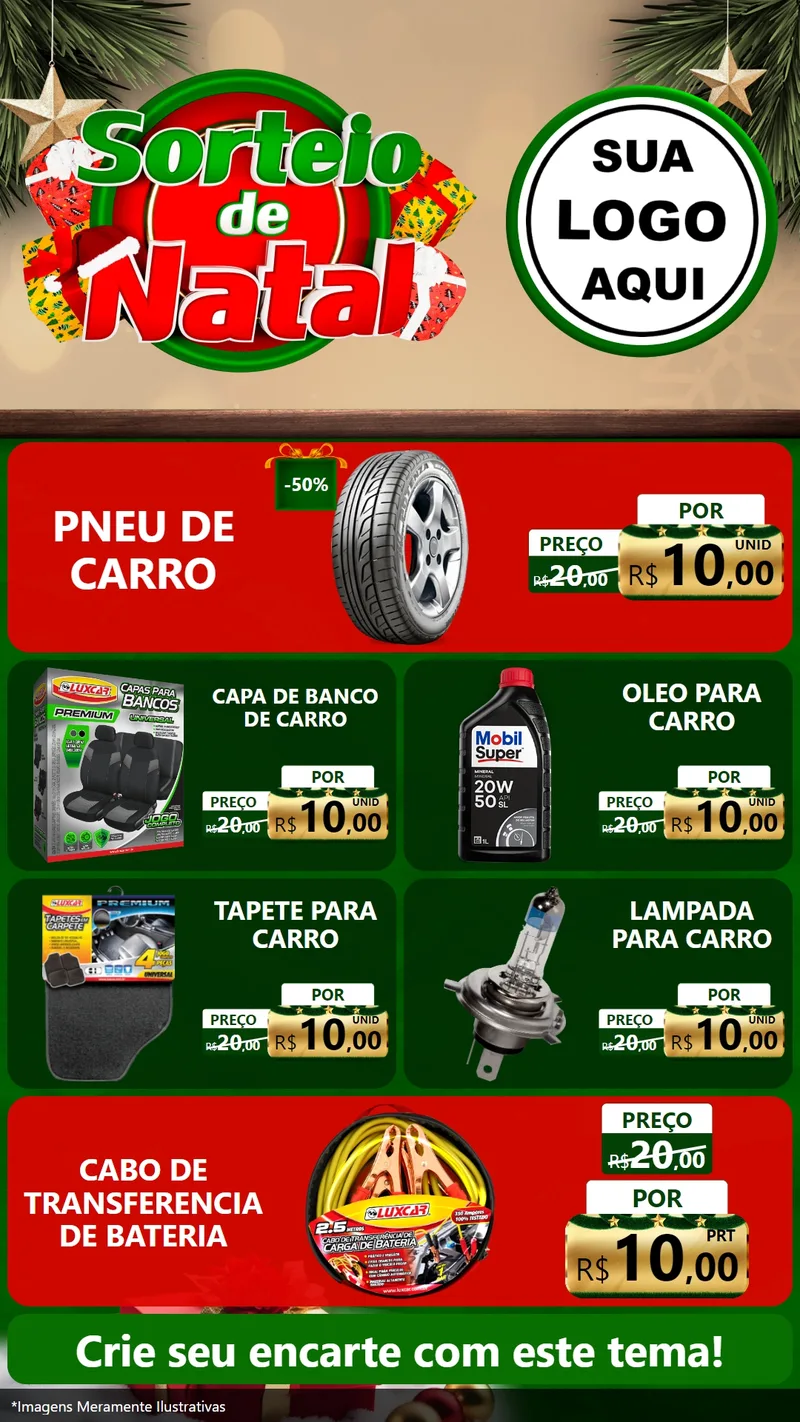 Modelo de TV para TV Vertical com o tema Sorteio de Natal para Auto peças