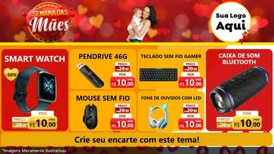 Modelo de TV para TV Horizontal com o tema Semana das Mães para Informática