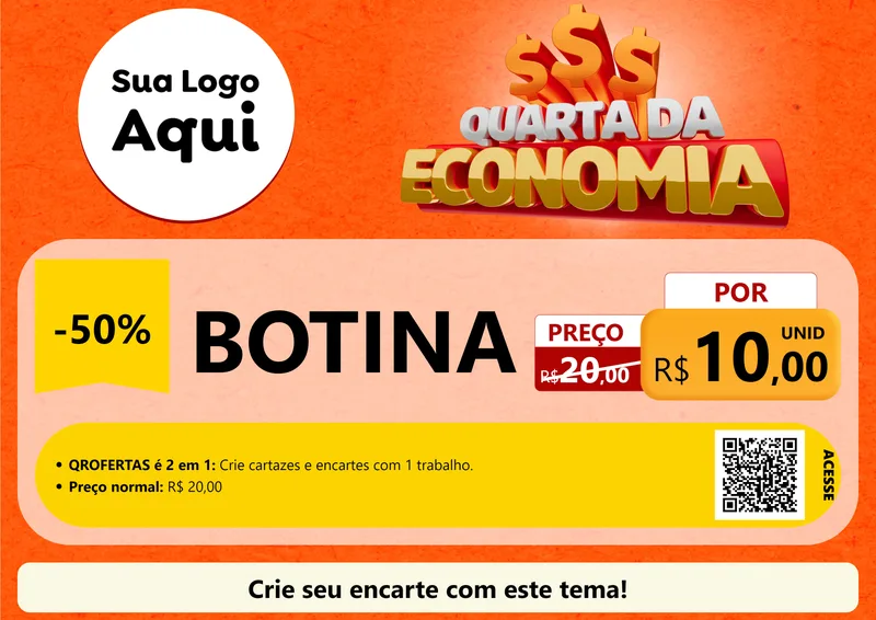 Modelo de Cartaz para Cartaz A4 Horizontal com o tema Quarta da Economia para Agropecuária