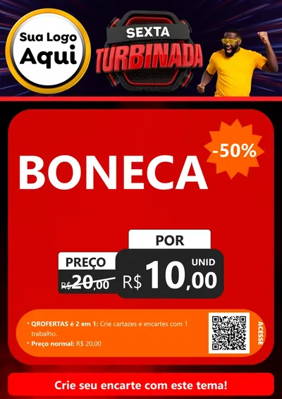 Modelo de Cartaz para Cartaz A4 Vertical com o tema Sexta Turbinada para Brinquedos