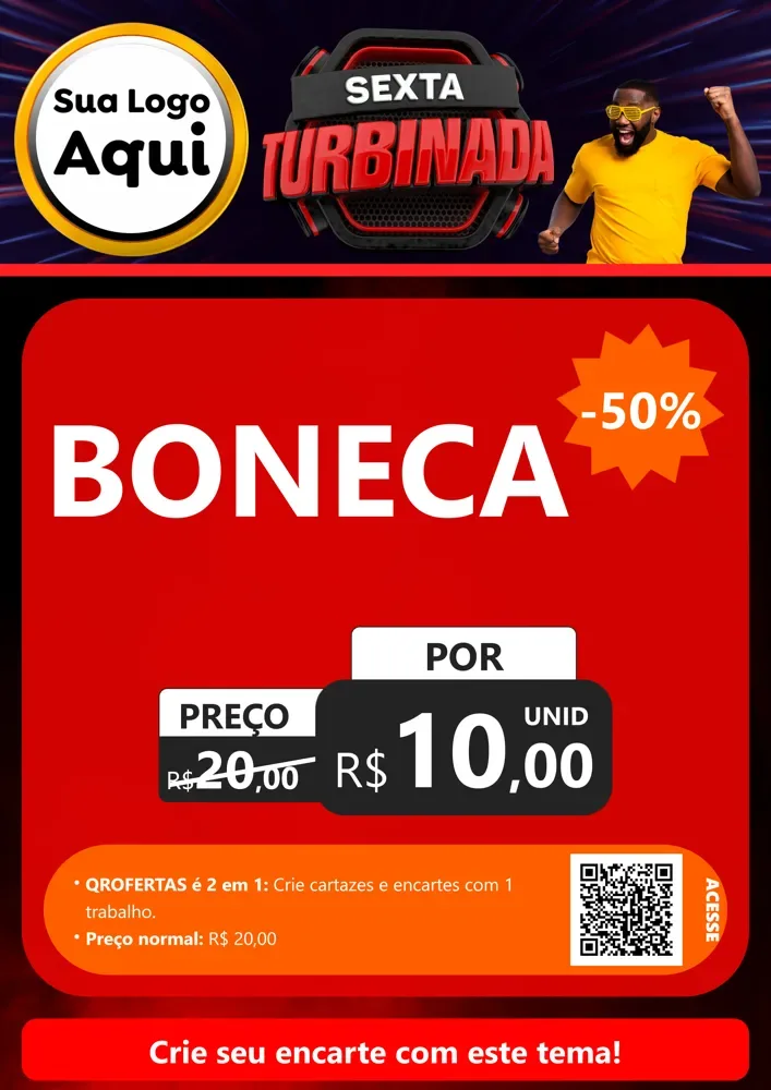 Modelo de Cartaz para Cartaz A4 Vertical com o tema Sexta Turbinada para Brinquedos