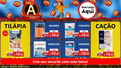 Modelo de TV para TV Horizontal com o tema Dia A - O Dia Mais Barato Do Mês para Peixaria