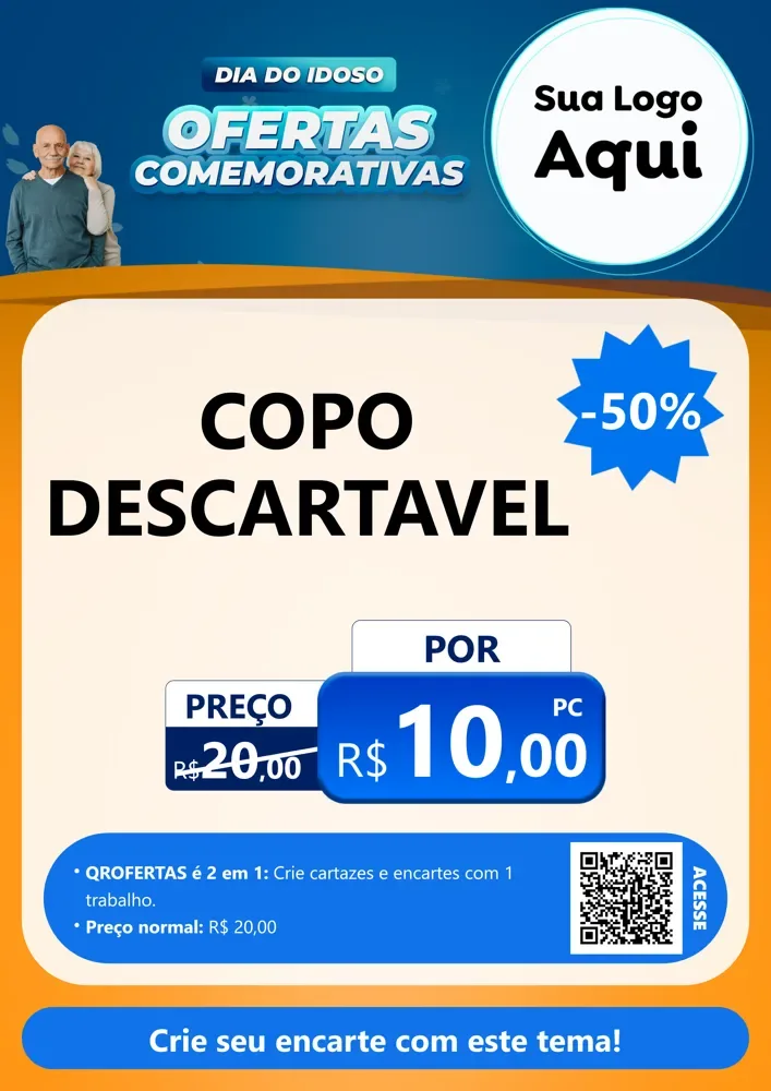 Modelo de Cartaz para Cartaz A4 Vertical com o tema Dia do Idoso para Embalagens