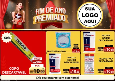 Modelo de Encarte para Encarte A4 Horizontal com o tema Fim de Ano Premiado para Embalagens