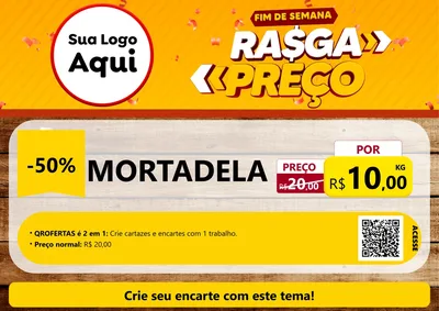 Modelo de Cartaz para Cartaz A4 Horizontal com o tema Fim de Semana Rasga Preços para Frios e Laticínios