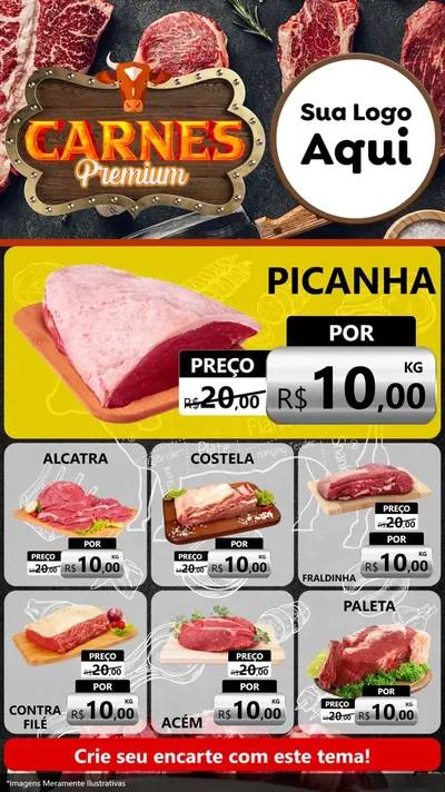 Modelo de Rede Social para Stories com o tema Carnes Premium para Açougue