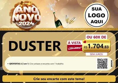 Modelo de Cartaz para Cartaz A4 Horizontal com o tema Feliz Ano Novo 2027 para Concessionaria de Carros