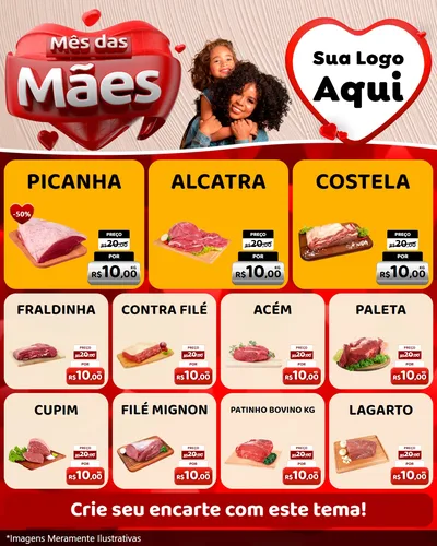 Modelo de Rede Social para Feed Instagram com o tema Mês das Mães para Açougue