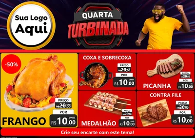 Modelo de Encarte para Encarte A4 Horizontal com o tema Quarta Turbinada para Assados