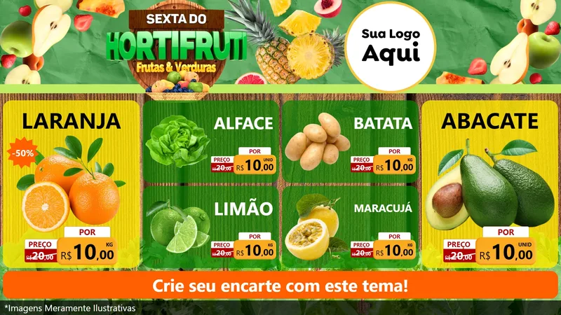 Modelo de TV para TV Horizontal com o tema Sexta do Hortifrúti para Hortifrúti