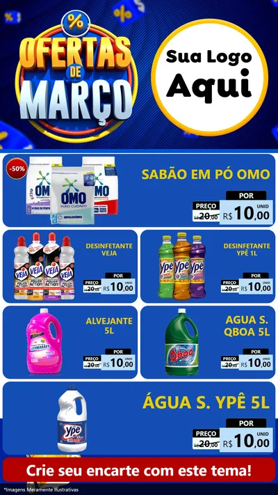 Modelo de TV para TV Vertical com o tema Ofertas de Março para Produtos de Limpeza