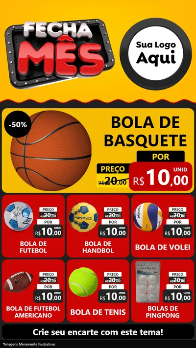 Modelo de Rede Social para Stories com o tema Fecha Mês para Artigos Esportivos