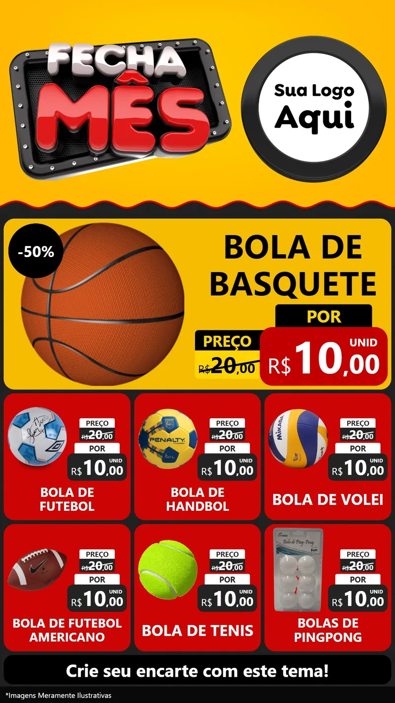 Modelo de Rede Social para Stories com o tema Fecha Mês para Artigos Esportivos