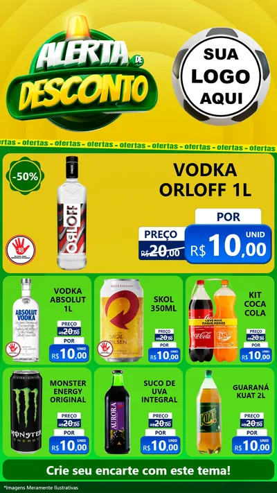 Modelo de Rede Social para Stories com o tema Alerta de Desconto para Distribuidora de bebidas