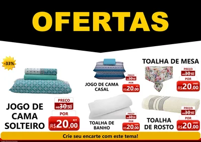Modelo de Encarte para Encarte A4 Horizontal com o tema Ofertas Preto e Vermelho Cartaz para Cama, Mesa e Banho