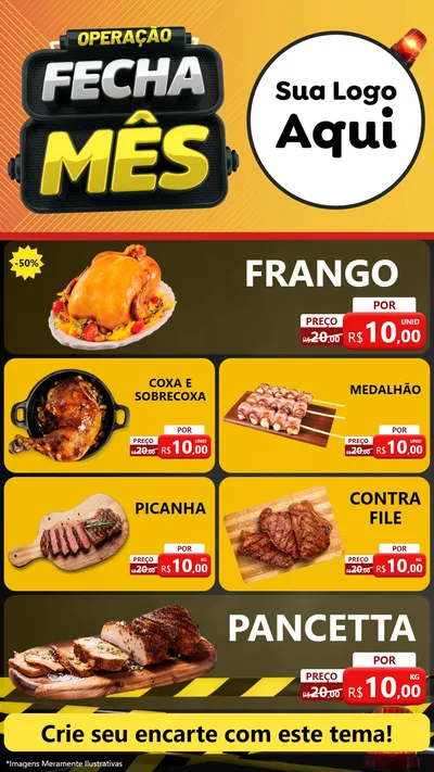 Modelo de TV para TV Vertical com o tema Operação Fecha Mês para Assados