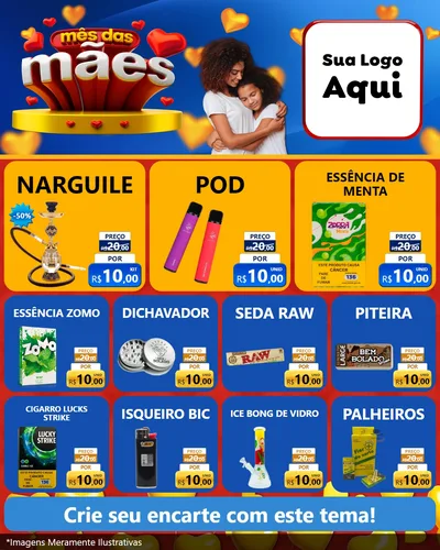 Modelo de Rede Social para Feed Instagram com o tema Mês das Mães para Tabacaria