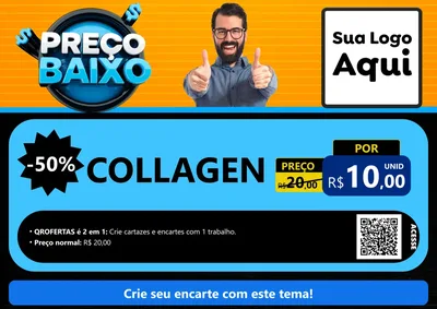 Modelo de Cartaz para Cartaz A4 Horizontal com o tema Preço Baixo para Suplementos alimentares