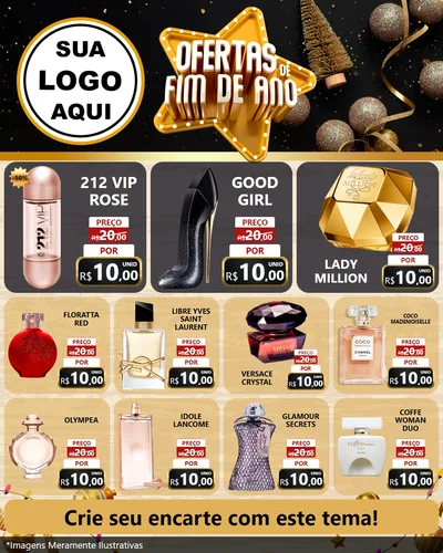 Modelo de Rede Social para Feed Instagram com o tema Ofertas de Fim de Ano para Perfumes