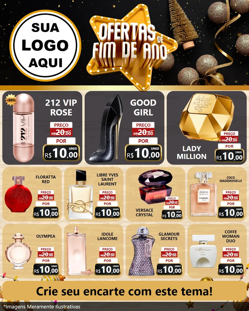 Modelo de Rede Social para Feed Instagram com o tema Ofertas de Fim de Ano para Perfumes