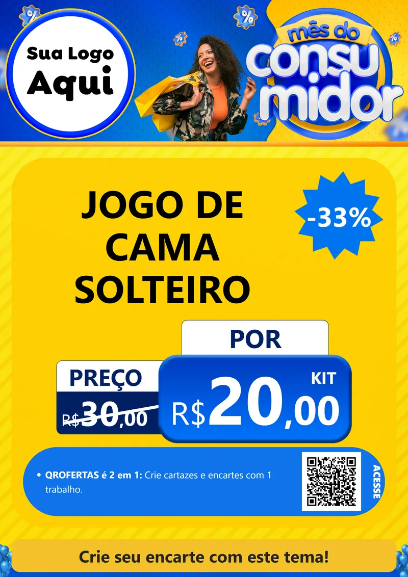 Modelo de Cartaz para Cartaz A4 Vertical com o tema Mês do Consumidor para Cama, Mesa e Banho