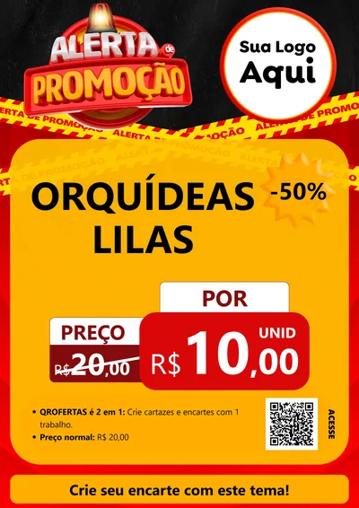 Modelo de Cartaz para Cartaz A4 Vertical com o tema Alerta de Promoção para Floricultura e jardim