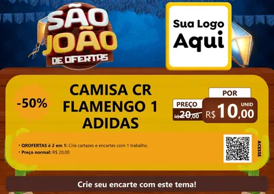 Modelo de Cartaz para Cartaz A4 Horizontal com o tema São João Ofertas Imbatíveis! - Junina para Roupas e acessórios